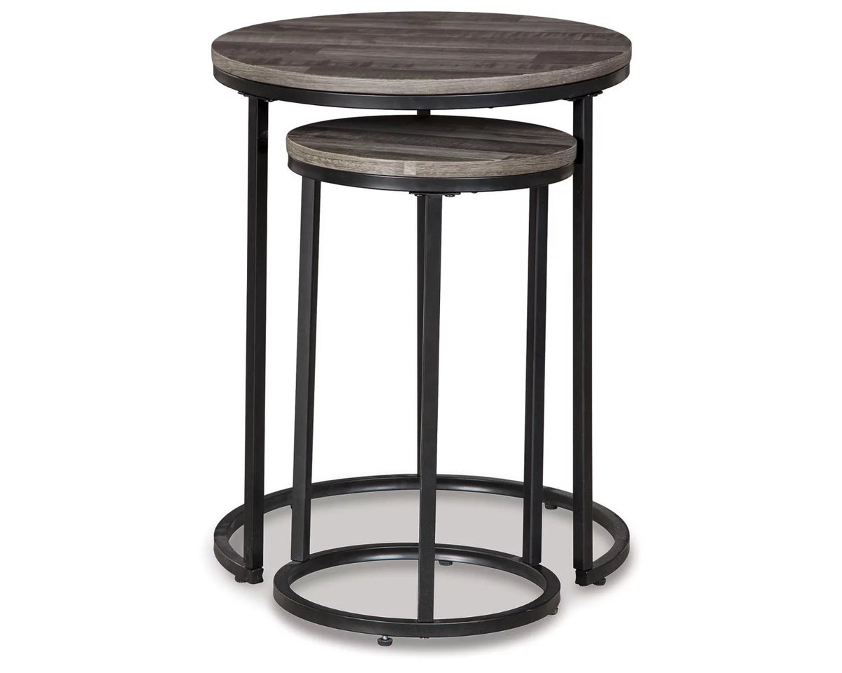 Accent Table Set of 2 Black/Gray F277537