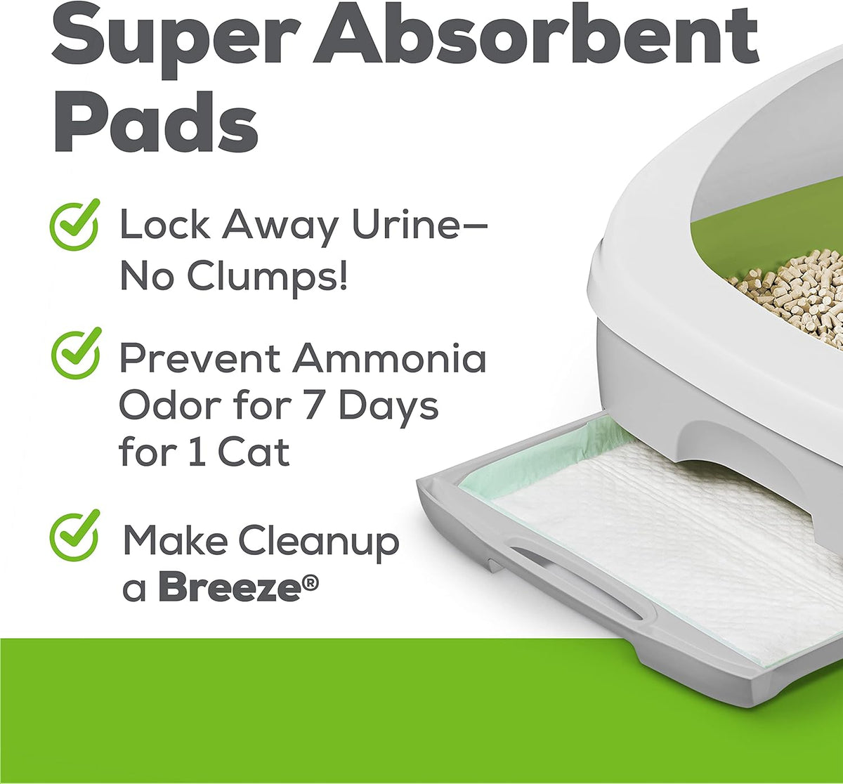Hooded Litter Box System Starter Kit with Litter Pellets & Pads Pack of 2 N5225