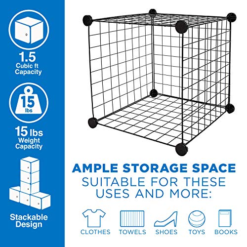 12-Cube Black Metal Wire Storage Organizer K491225