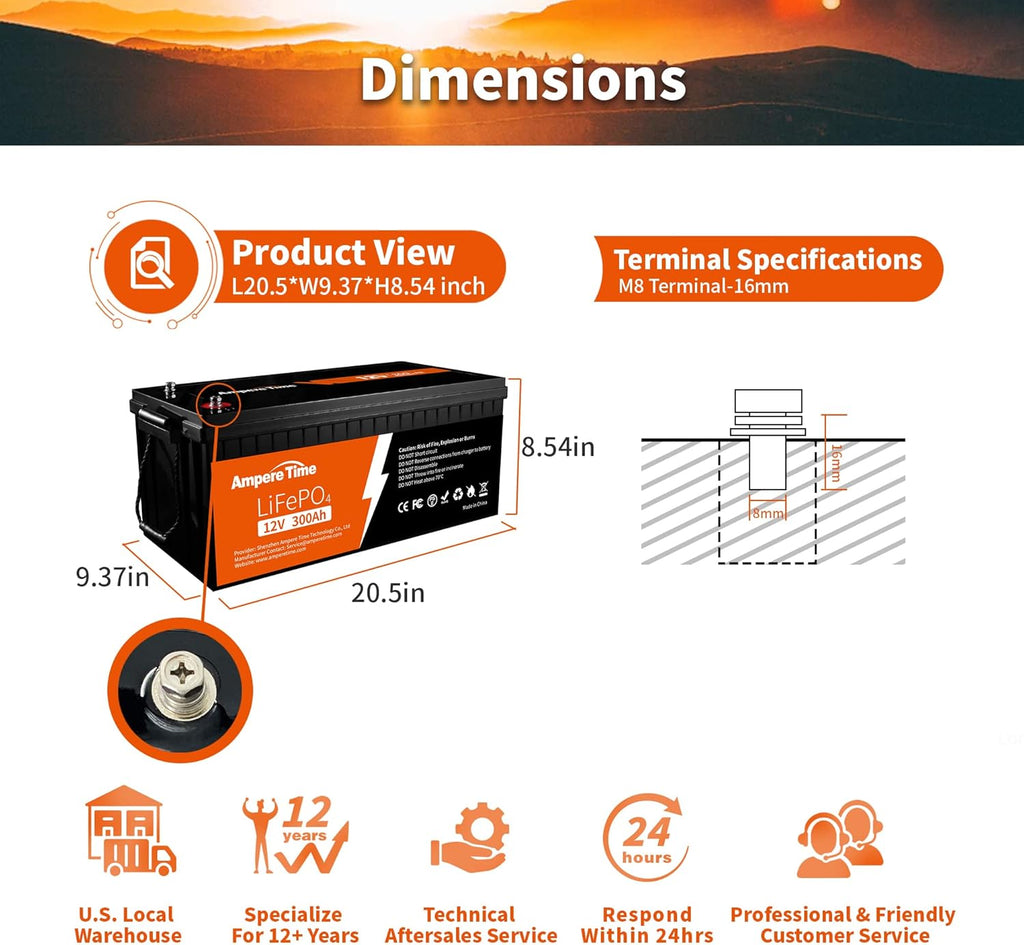12V 300Ah Lithium LiFePO4 Battery with 200A BMS N847970