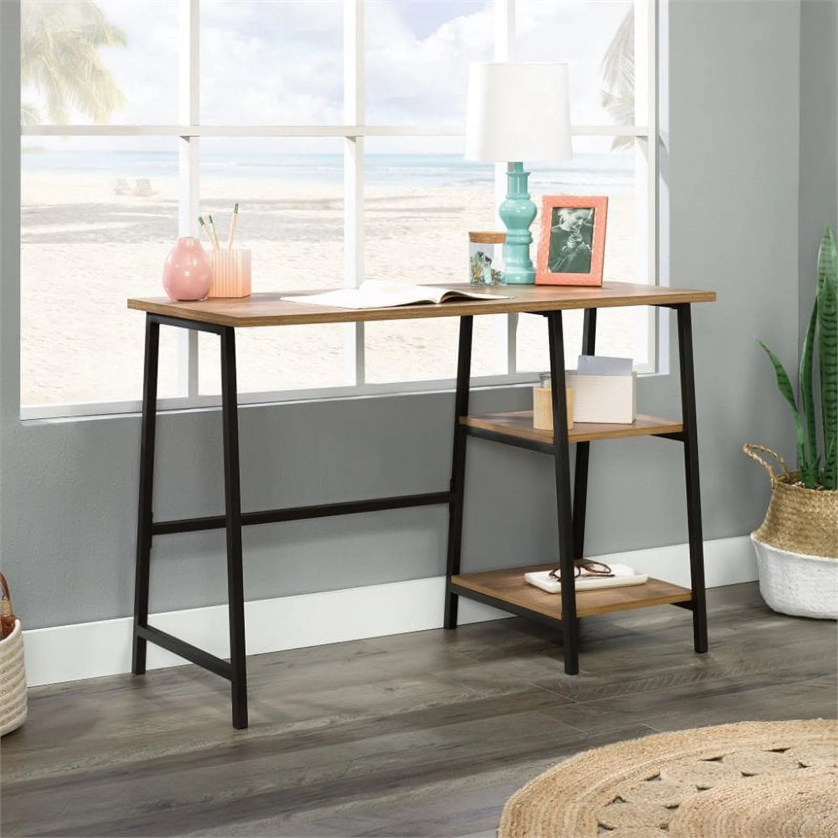 Single Pedestal Desk in Sindoori Mango S88715