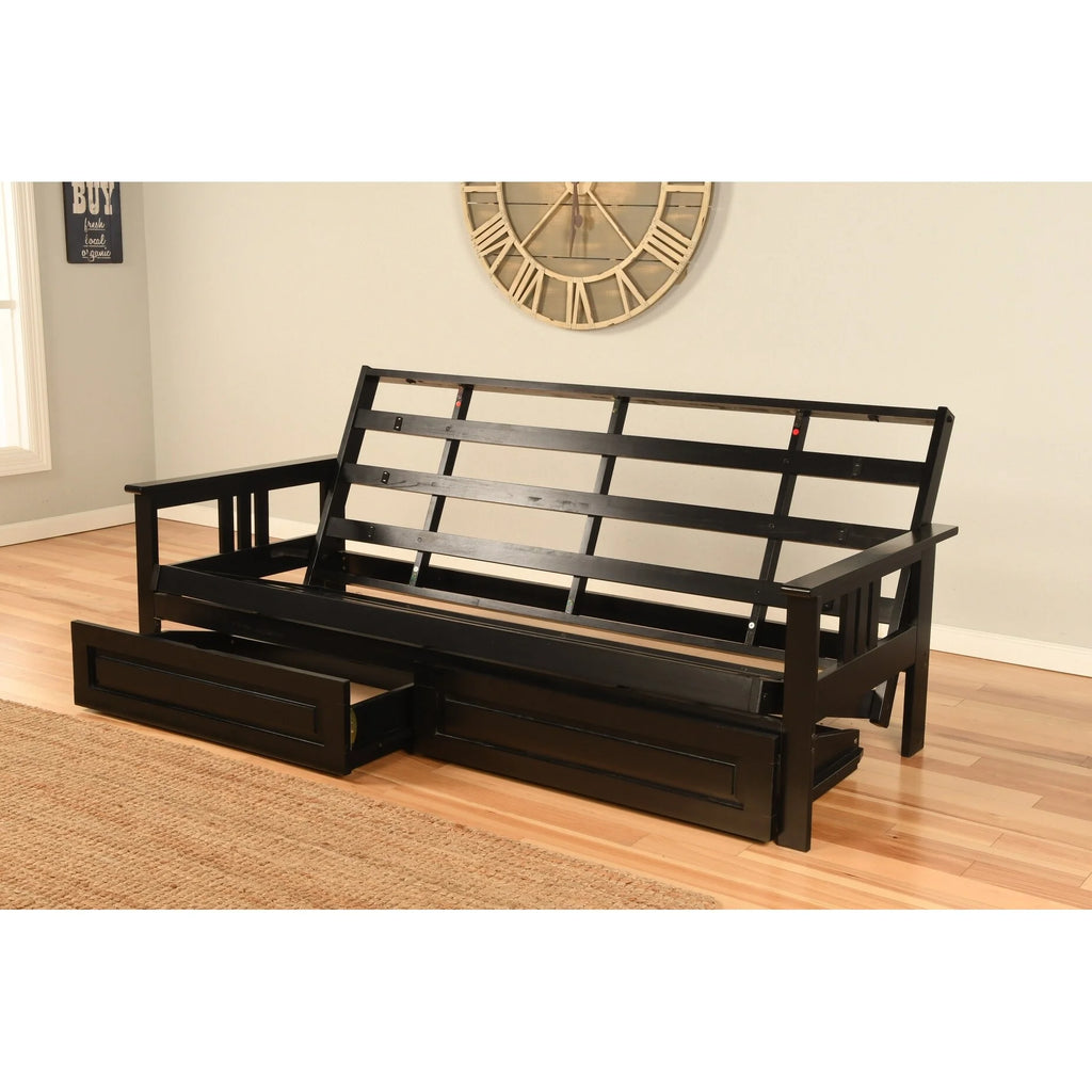 Black Finish Sofa with Storage and Removable Mattress Cover S124953