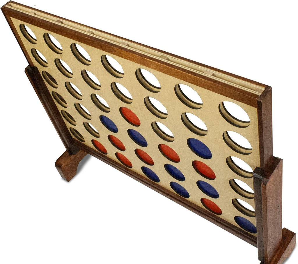 Connect in a Row Game with Carrying Case and Stained Legs and Frame V88509