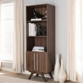 Walnut Brown Finished Wood Bookcase R89175