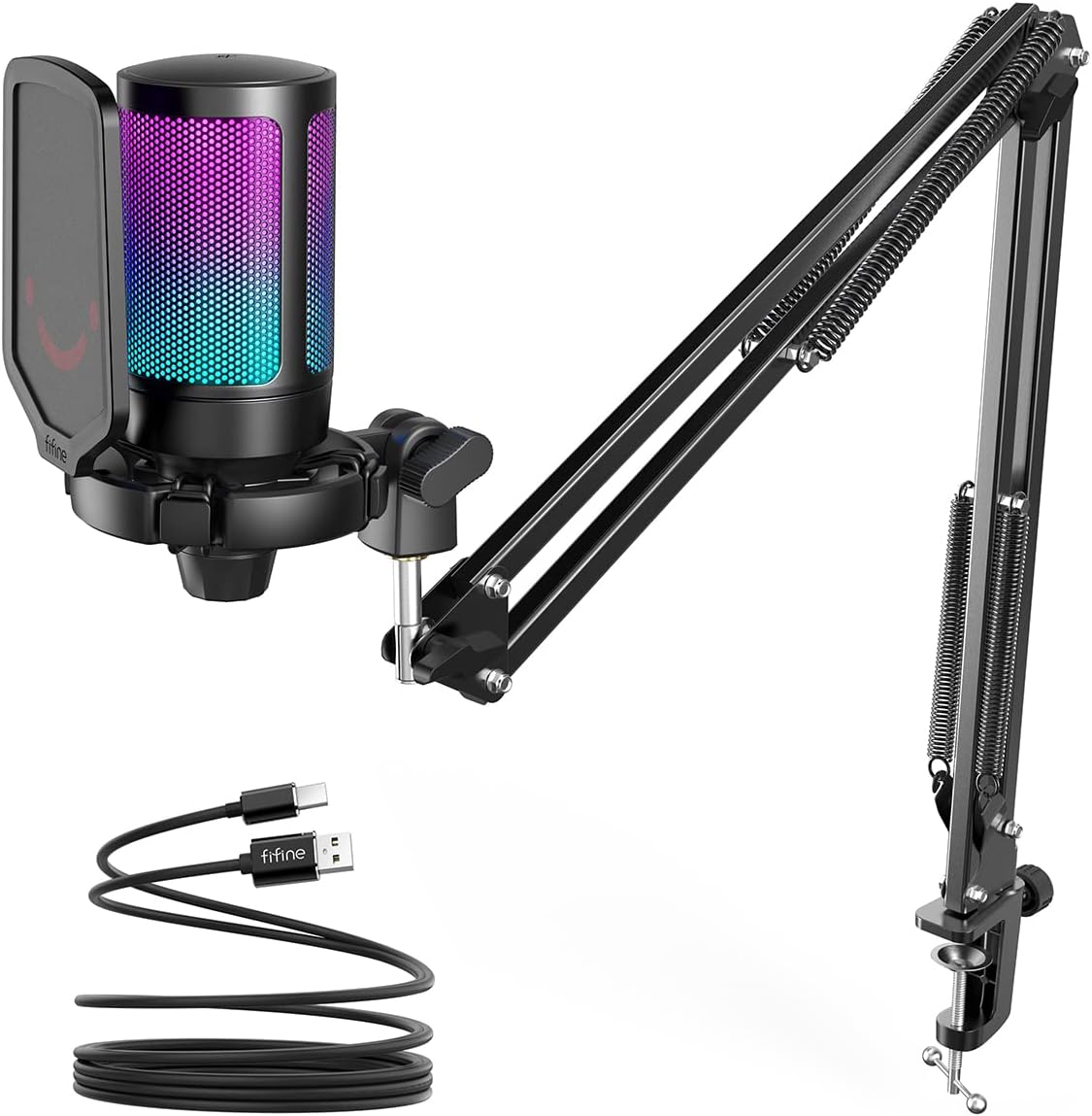 USB Gaming Microphone Kit, Condenser Cardioid Microphone Set with Arm Stand G4084
