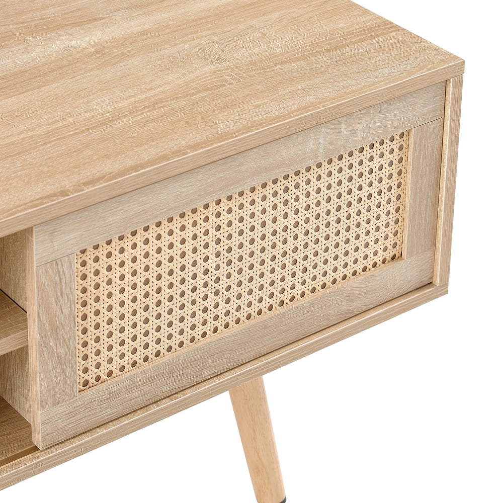 55 Inch Rattan TV Stand with Cabinet Storage U52369