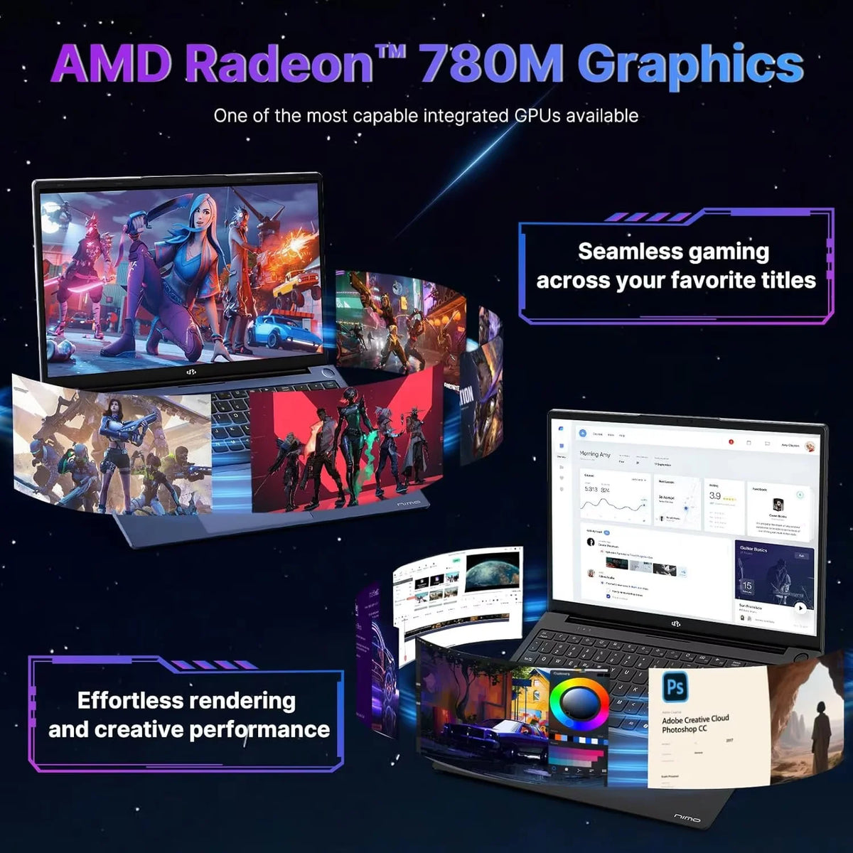 17.3" FHD Gaming Laptop, AMD Ryzen 9 8945HS 8 Cores, 32GB RAM 1TB SSD, Radeon 780M, PD 100W Type-C, Backlit Keyboard Fingerprint, Blue Y86694