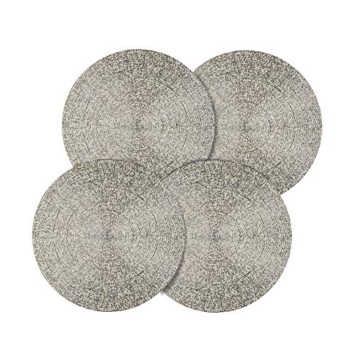 14" Gold Beaded Round Fabric Placemat G623086