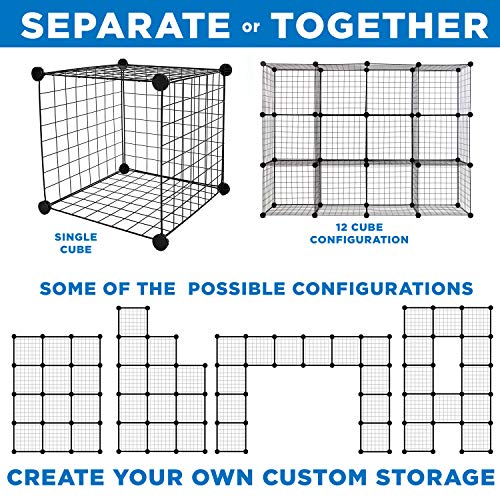 12-Cube Black Metal Wire Storage Organizer K491225