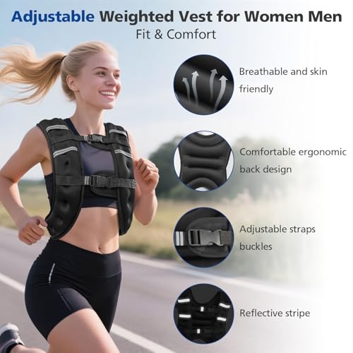 Weighted Vest with Reflective Stripe, Size Adjustable N438416