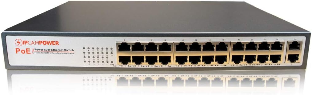 16 Port POE Network Switch with 2 Gigabit Uplink Ports V7022