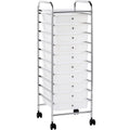White 10 Drawer Rolling Storage Cart S90579