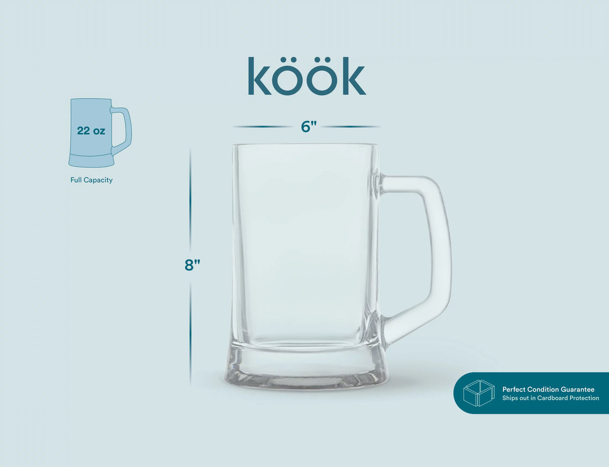 Clear 12 oz Glass Beer Mugs Set of 4 Q639667