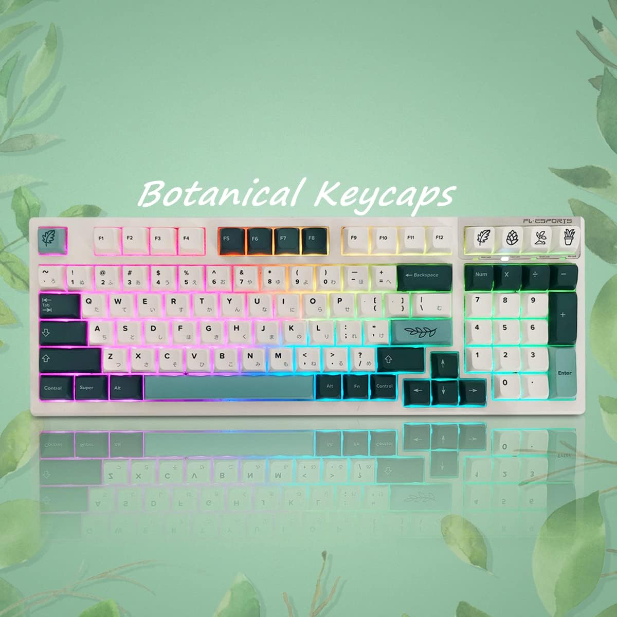 147 Keys PBT Botanical Keycaps for Mechanical Keyboard M30374