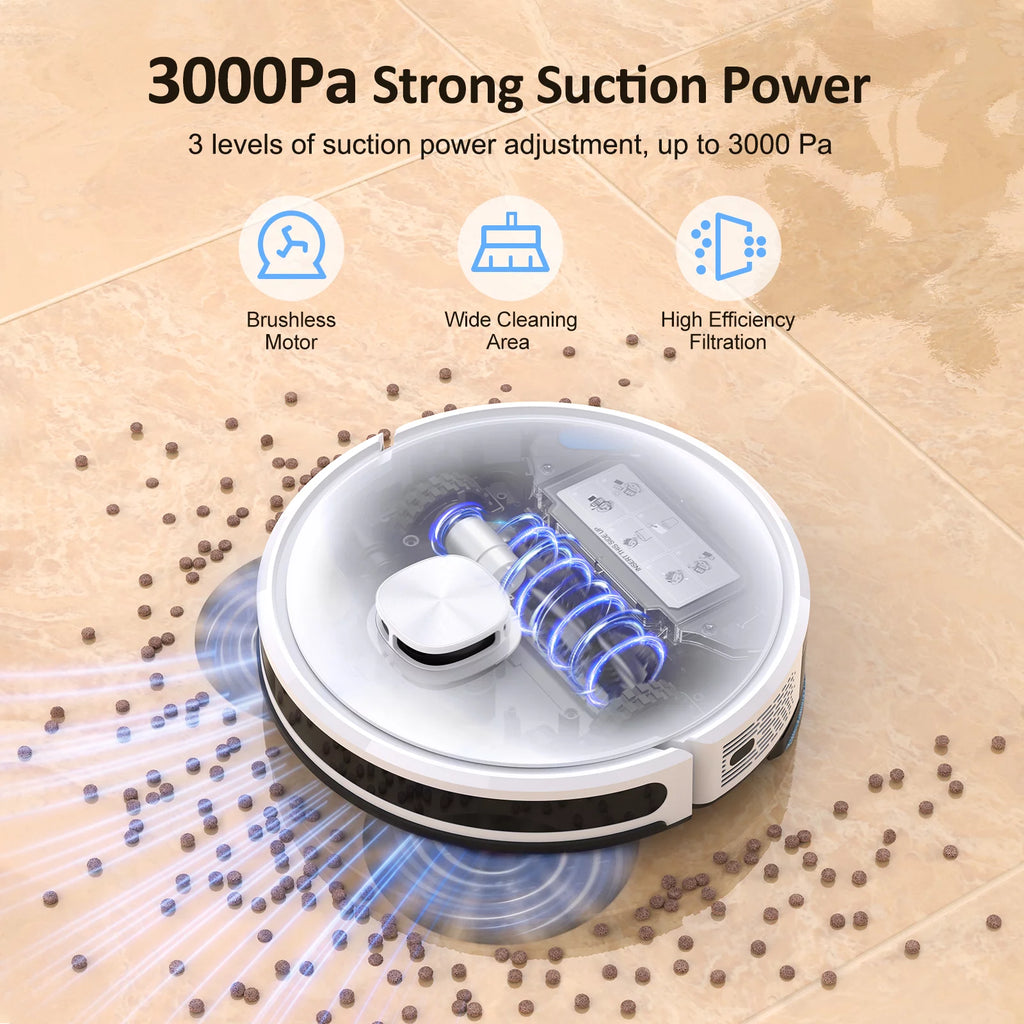 Robot Vacuum Cleaner and Mop Combo with WiFi Voice Control M43630