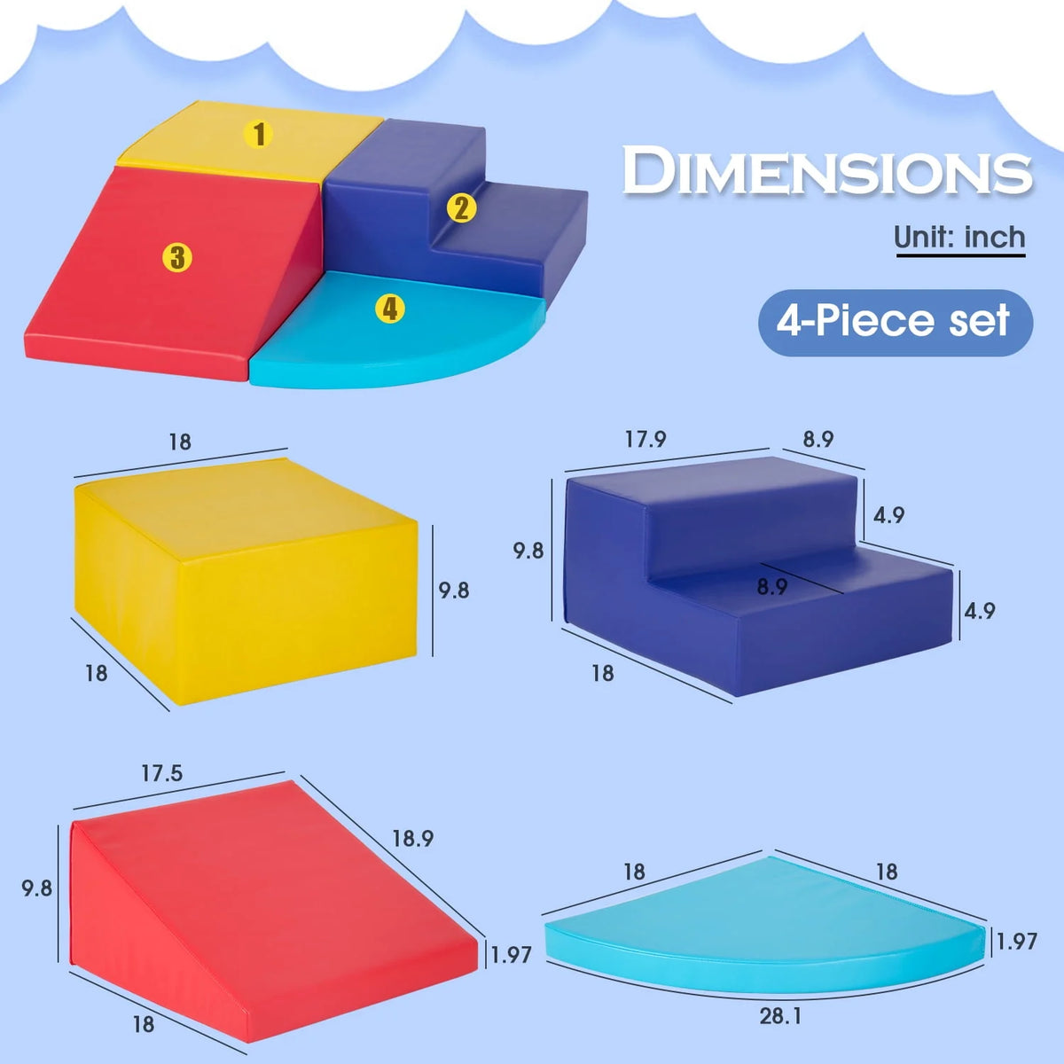 4-Piece Foam Climbing Blocks W741913