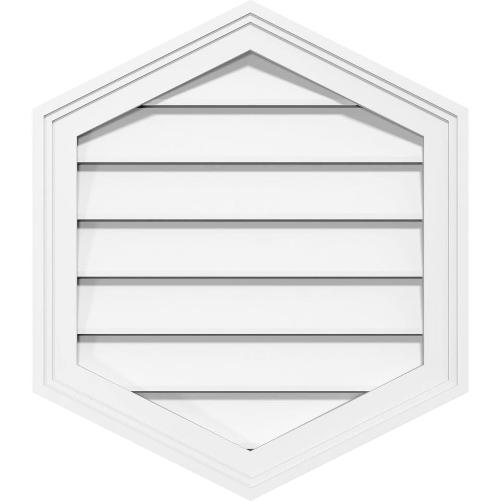 32x22W x 38x22H Vertical Peaked Surface Mount PVC Gable Vent 4/12 Pitch F5379
