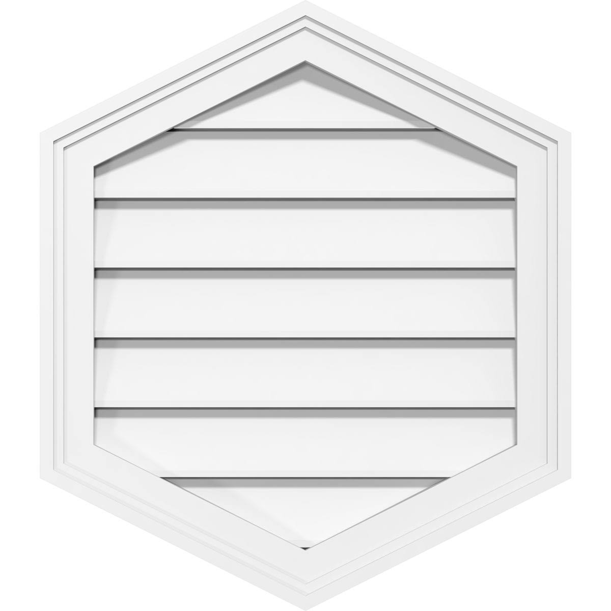 32x22W x 38x22H Vertical Peaked Surface Mount PVC Gable Vent 4/12 Pitch F5379