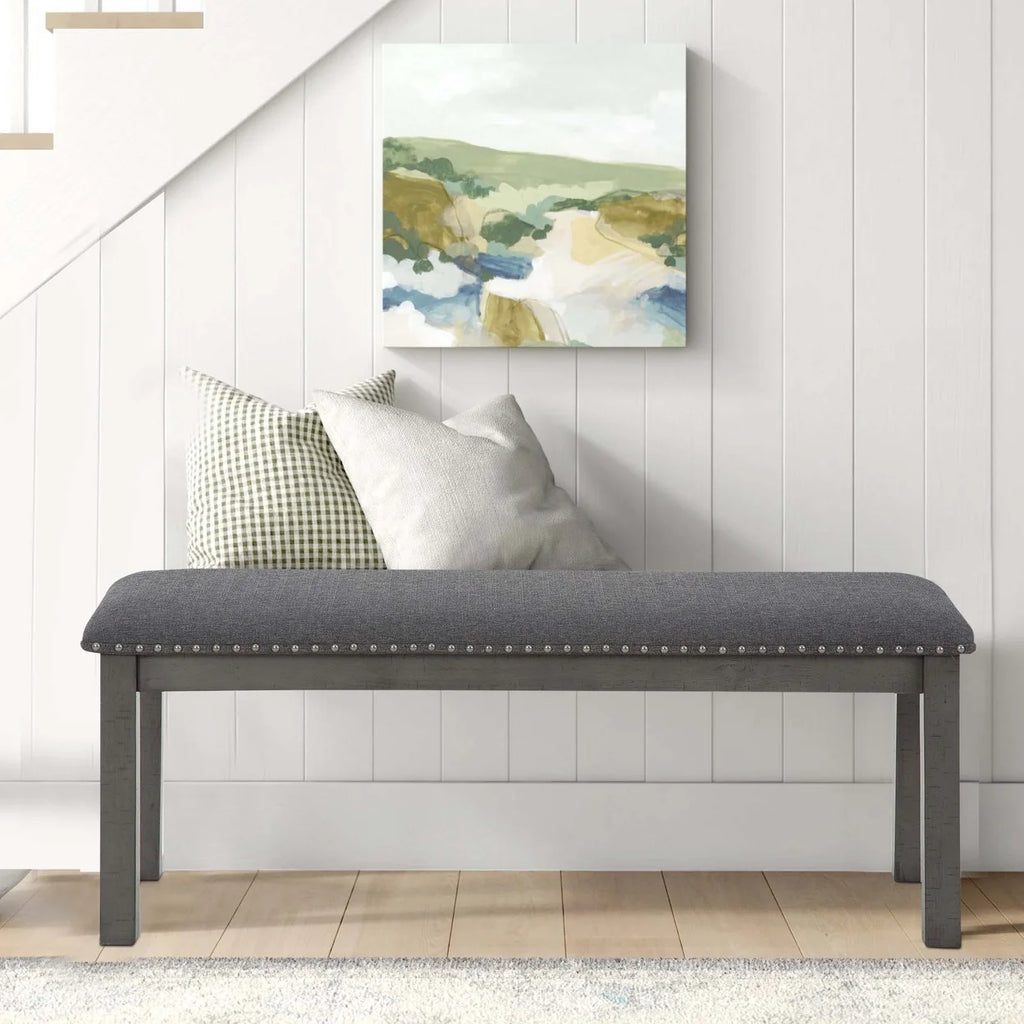 Antique Gray Wood Bench P982846