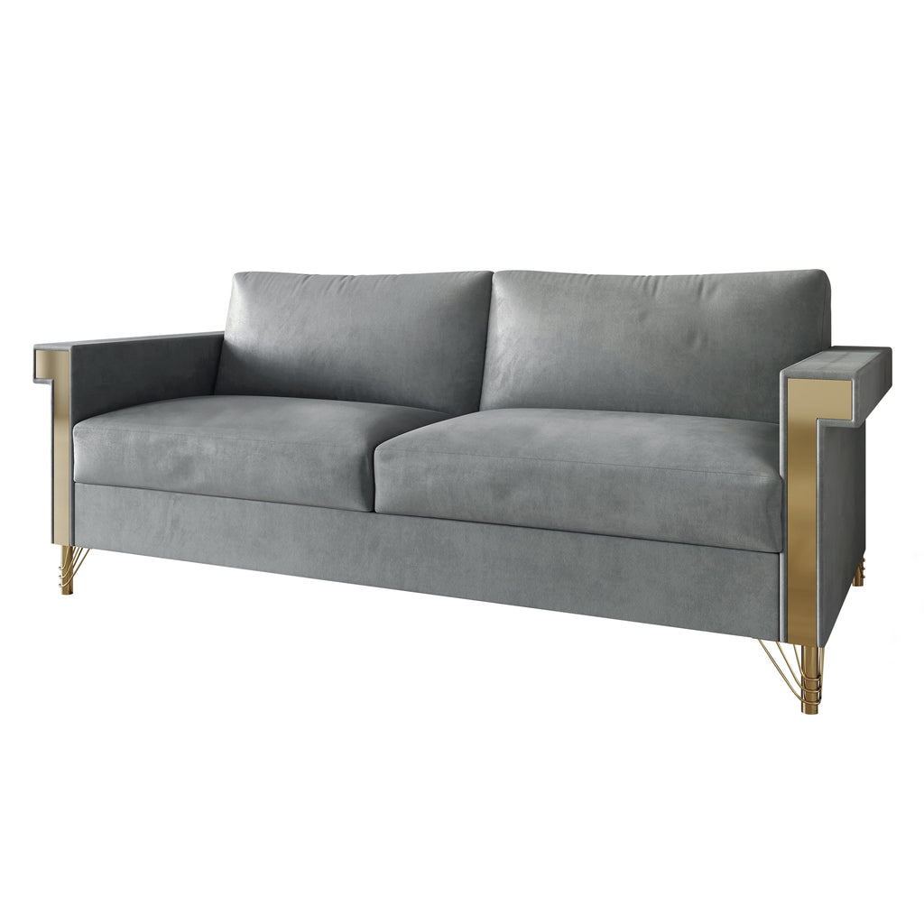 Velvet Upholstered Sofa V7398