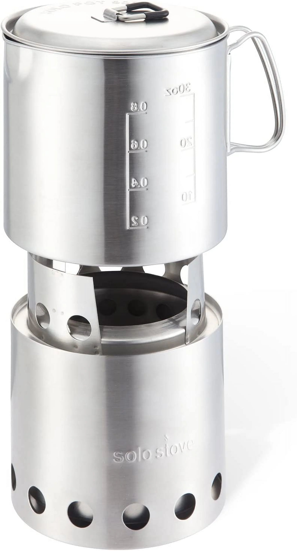 Portable Wood Burning Campstove with 900 ml Pot, 304 Stainless Steel, Compact M718236