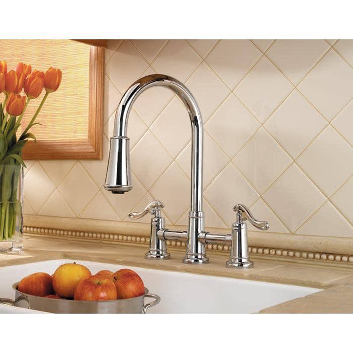 Brushed Nickel 2-Handle Pull-Down Kitchen Faucet H2722