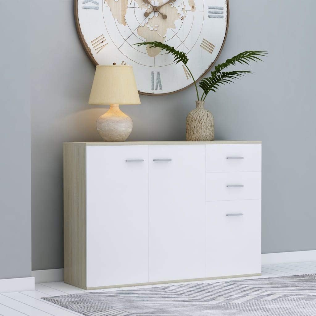 White Sideboard Cabinet with 3 Drawers Y192104