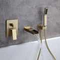 Single Handle Wall Mounted Tub Spout with Handshower Brushed Gold J67527