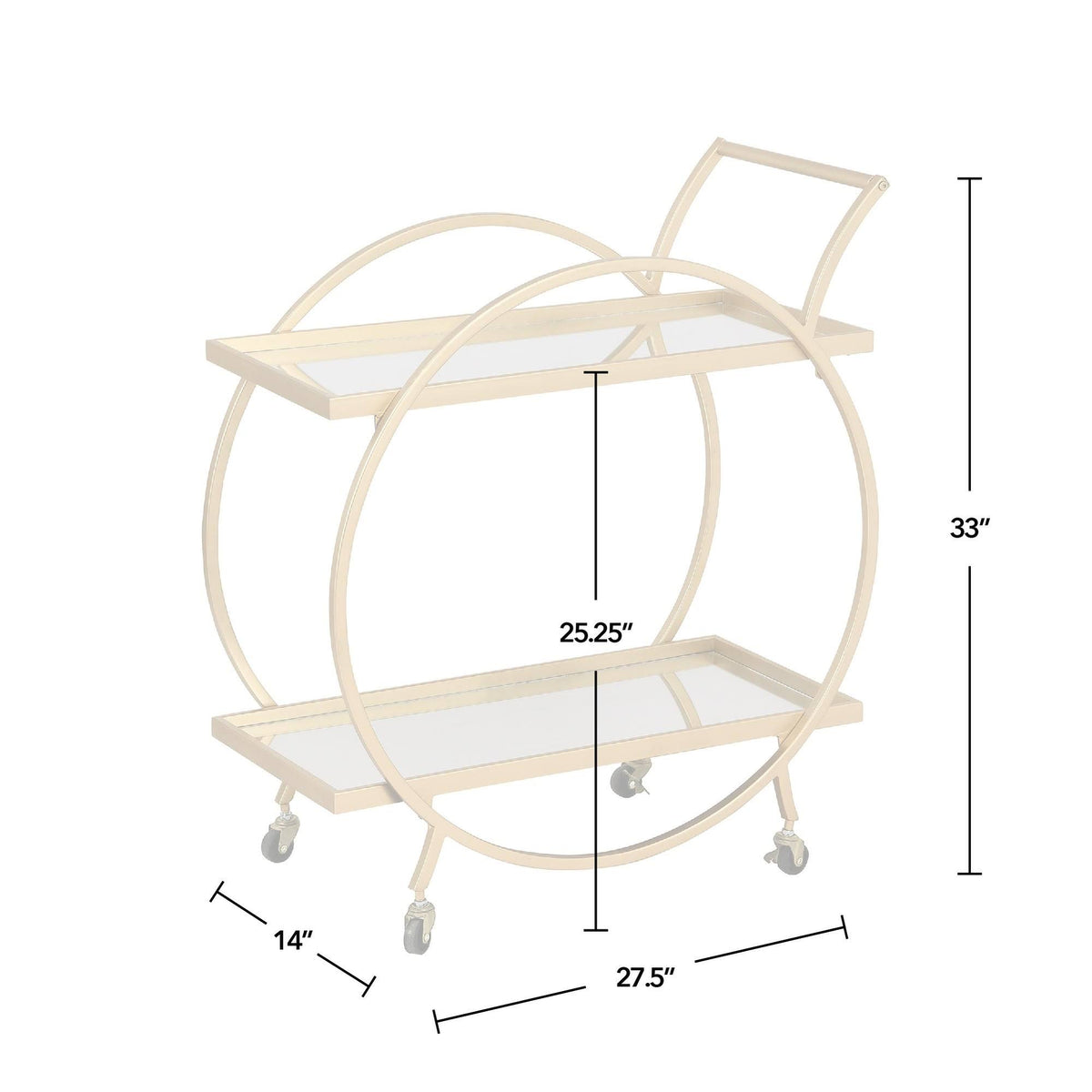 Gold/Brown Bar Cart W366