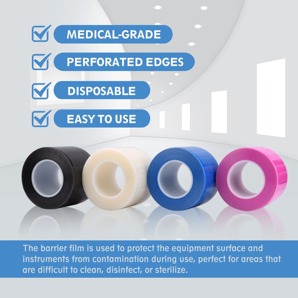 Blue PE Barrier Film 4"x 6" 4 Rolls O238391