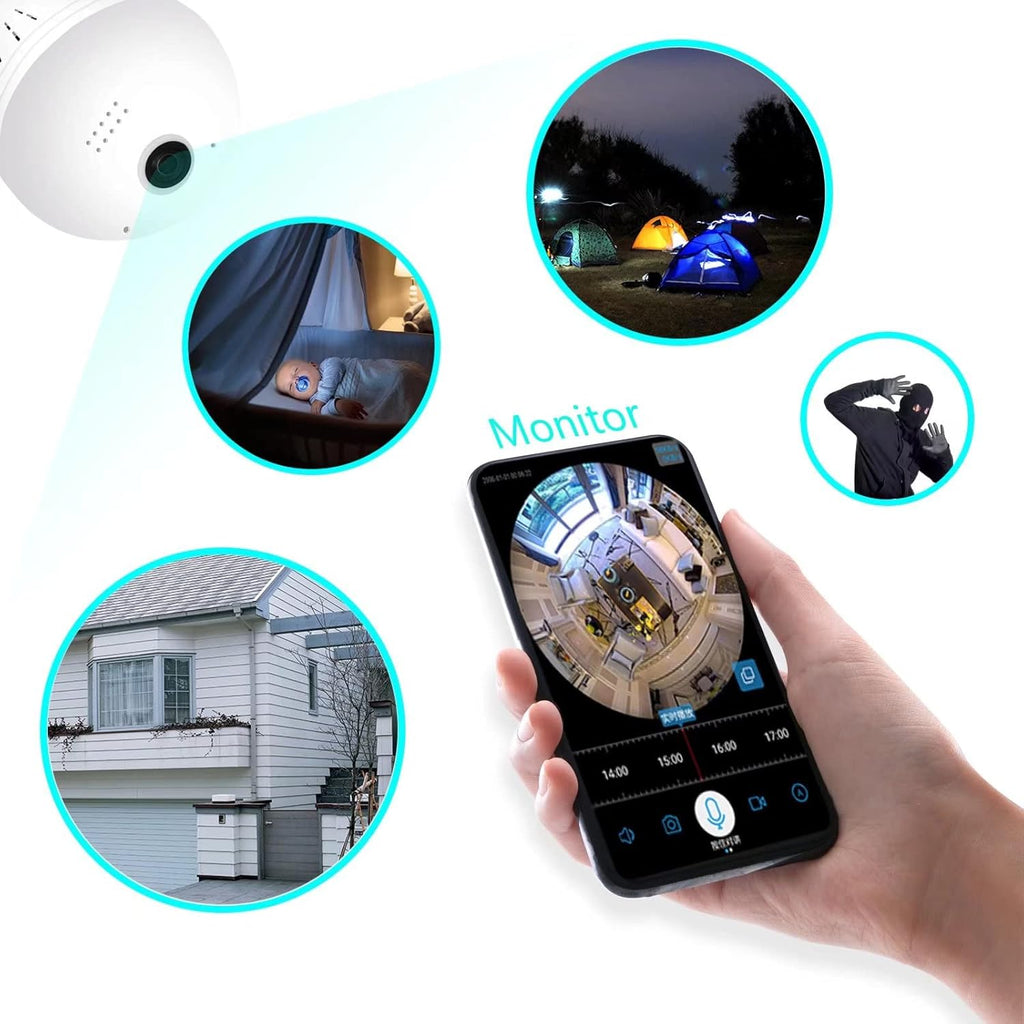 1080p 360 Degree WiFi IP Camera with Night Vision C8398