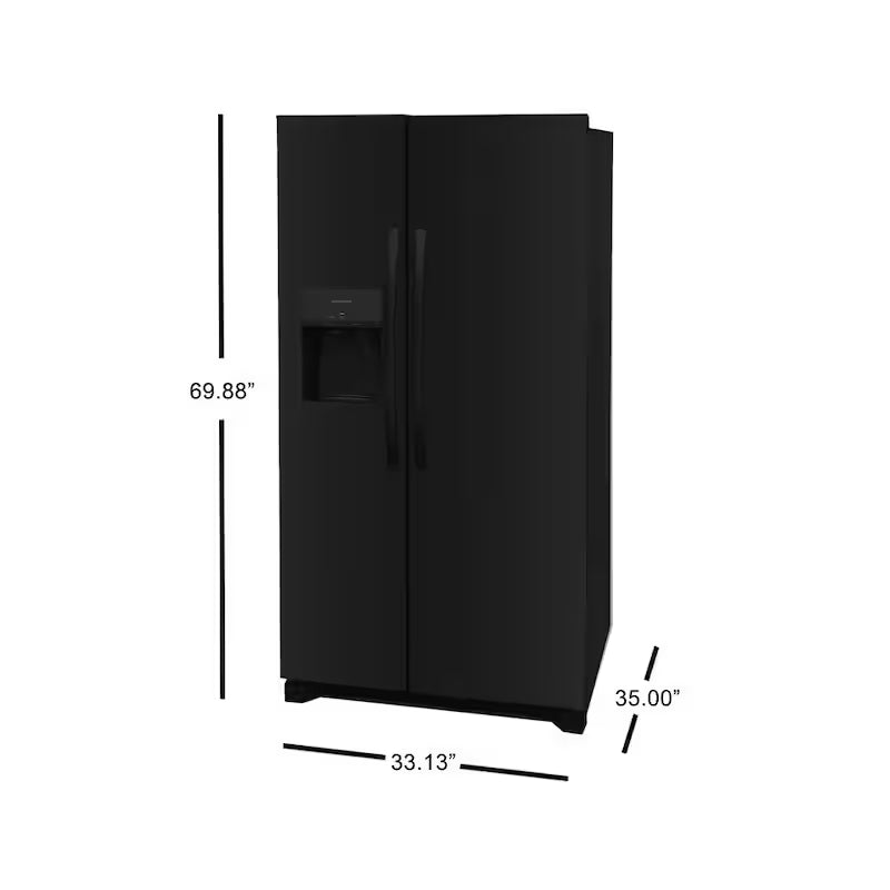36 in. 25.6 cu. ft. Black Side by Side Refrigerator N564748
