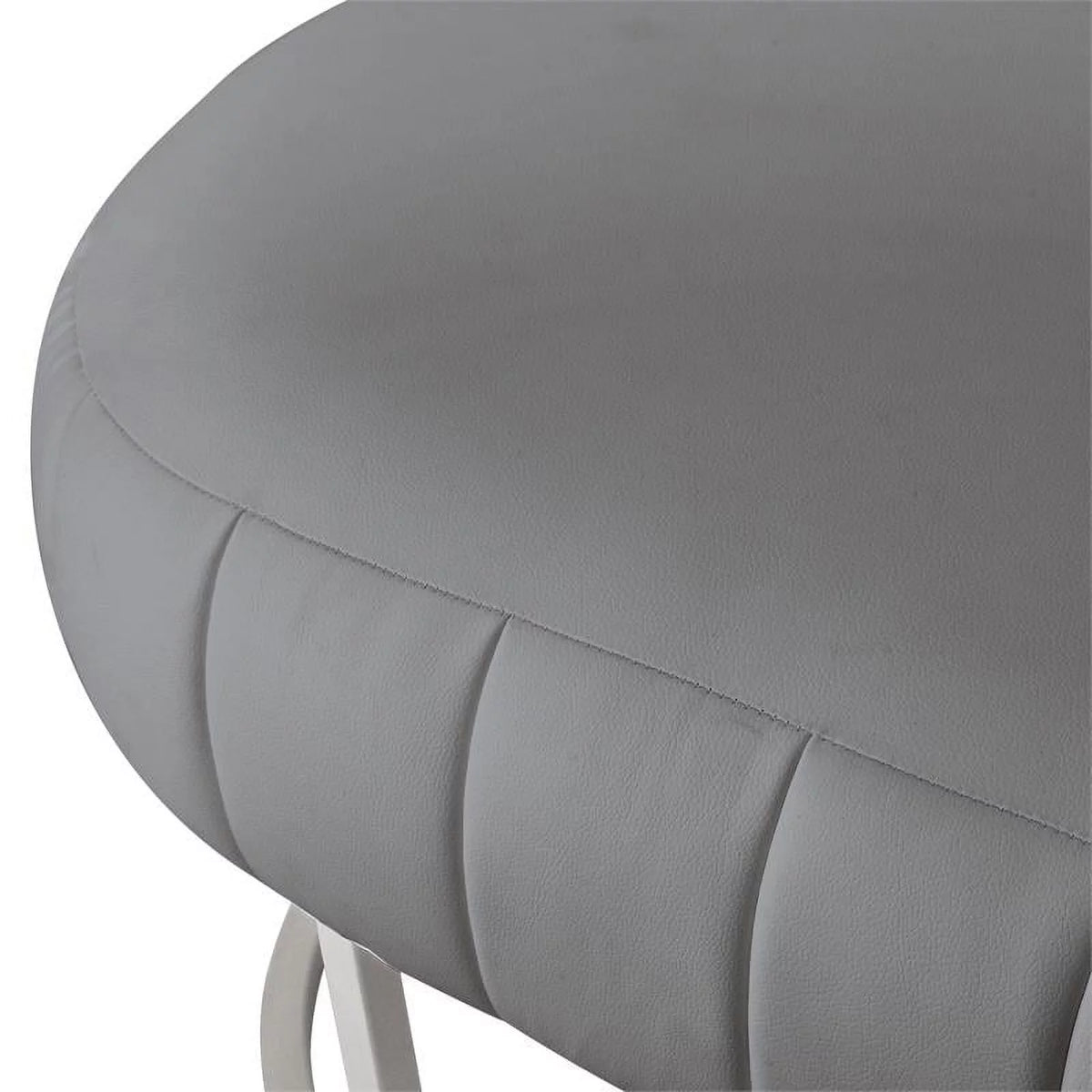 Grey & Silver Leather PU Bench A976