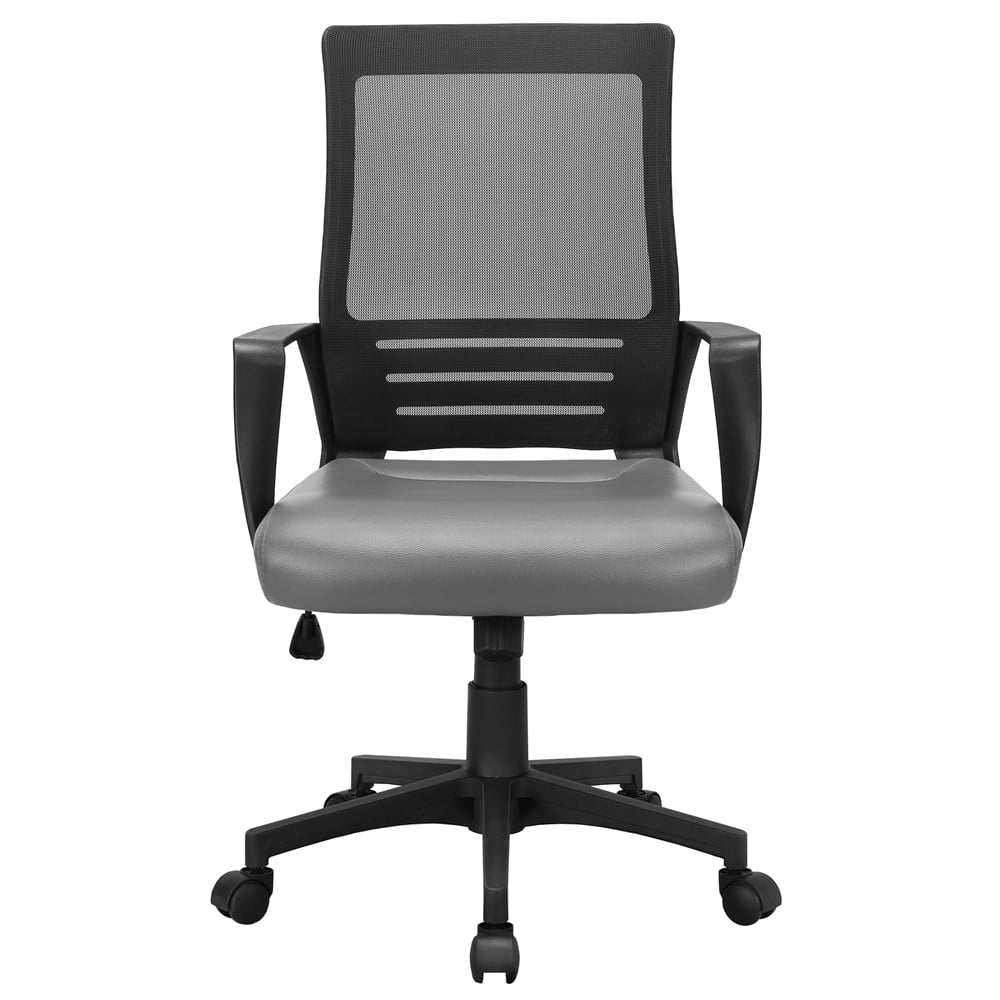 Adjustable Midback Ergonomic Mesh Swivel Office Chair with Lumbar Support, Brown Seat Y9048