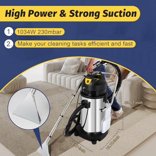 Portable Carpet Cleaning Machine with Mobile Tires (40L) J28704
