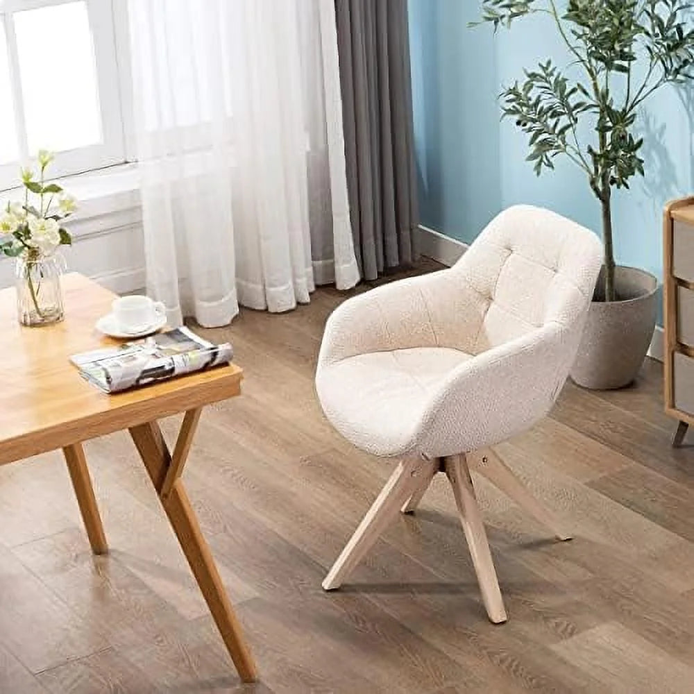 Mid Century Modern Fabric Accent Chair with Oak Wood Legs P288323