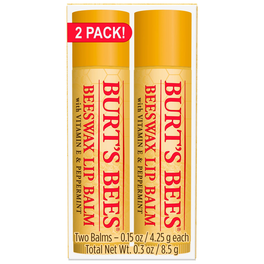 Moisturizing Lip Balm with Beeswax, Vitamin E & Peppermint Oil, 4 Count E6645