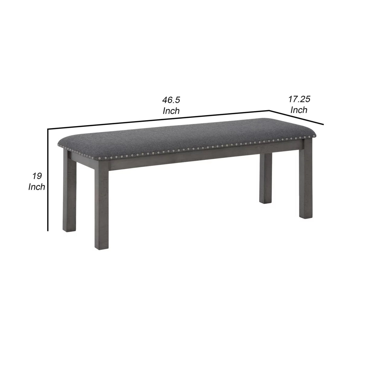 Antique Gray Wood Bench P982846