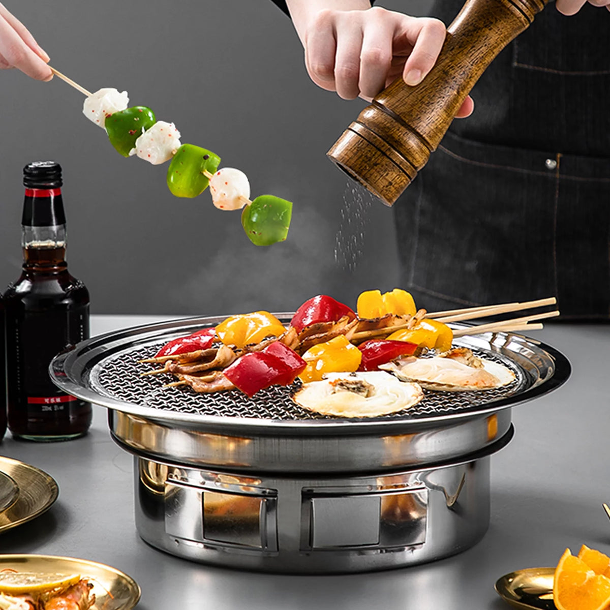 Charcoal Grill Non-stick Stainless Steel BBQ Grill Q9566