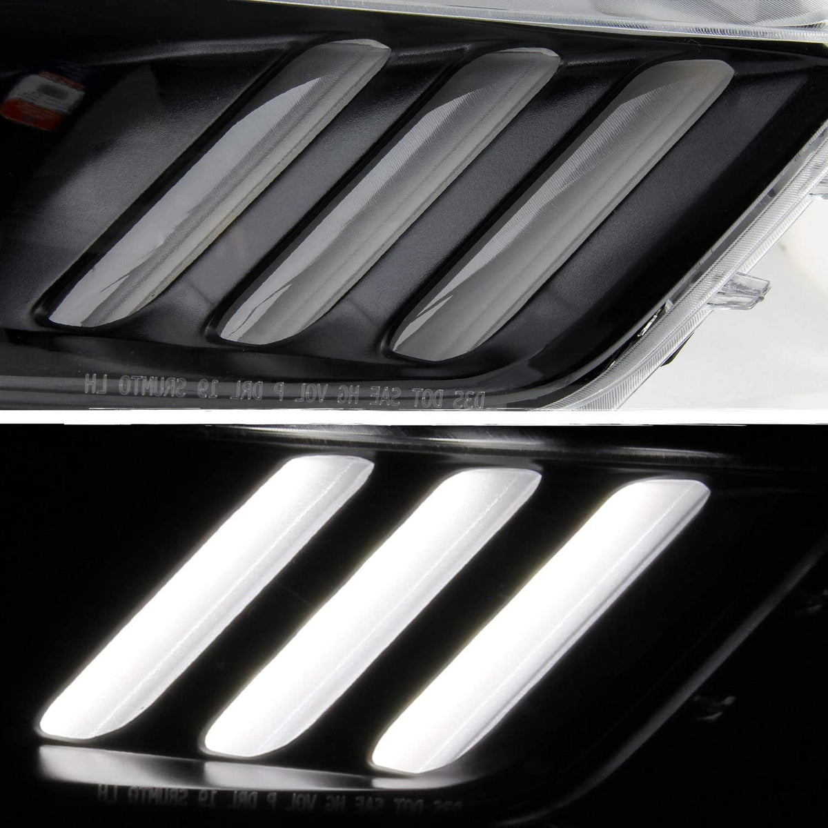 Passenger Right Side Black LED Tube Projector Headlight I282991