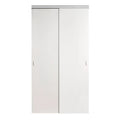 White Solid Core MDF Interior Closet Sliding Door with Chrome Trim G2456