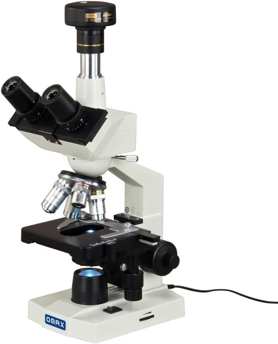 40X-2000X Digital Lab Trinocular Compound LED Microscope with 5MP Digital Camera and Double Layer Mechanical Stage K799