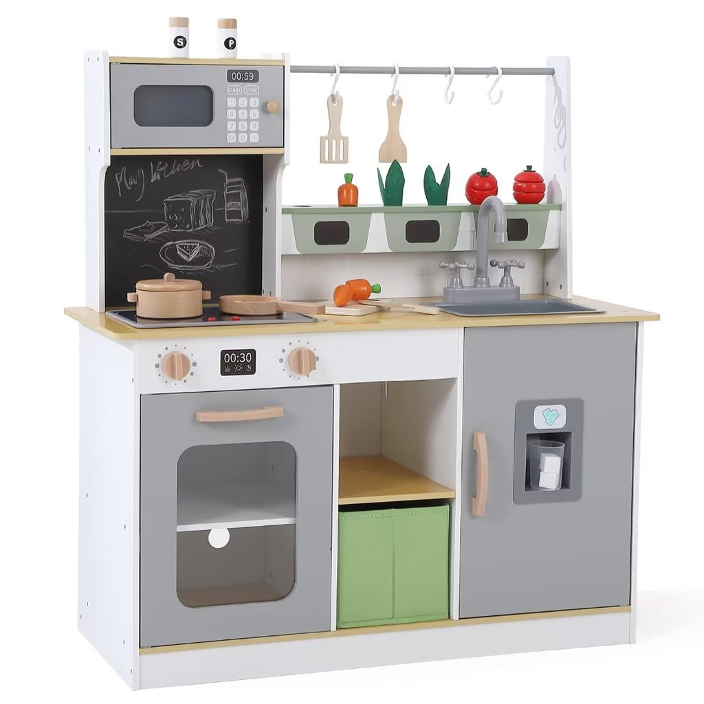 Wooden Kids Play Kitchen with Cookware Accessories Z867044