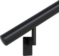 Satin Black Anodized Aluminum Handrail Kit with Wall Brackets and Endcaps N61960