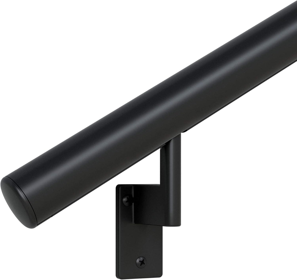 Satin Black Anodized Aluminum Handrail Kit with Wall Brackets and Endcaps N61960