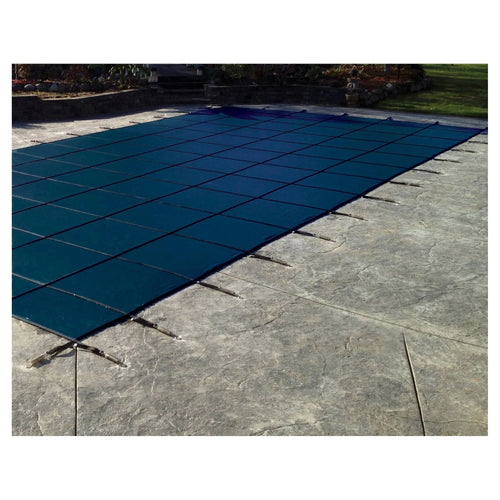 12& x 24& Blue Solid In Ground Pool Cover with Center Drain Panel U490
