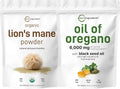 Oil of Oregano Softgels & Lions Mane Mushroom Supplement Powder 2 Pack Z43224