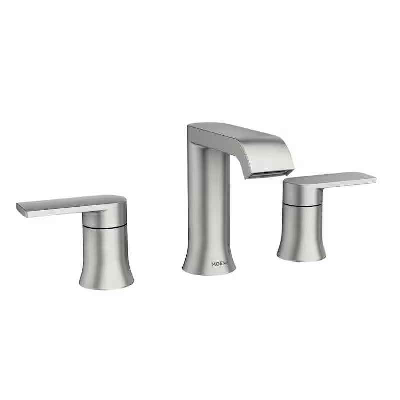 8 in. Widespread Double Handle Bathroom Faucet Brushed Nickel R293