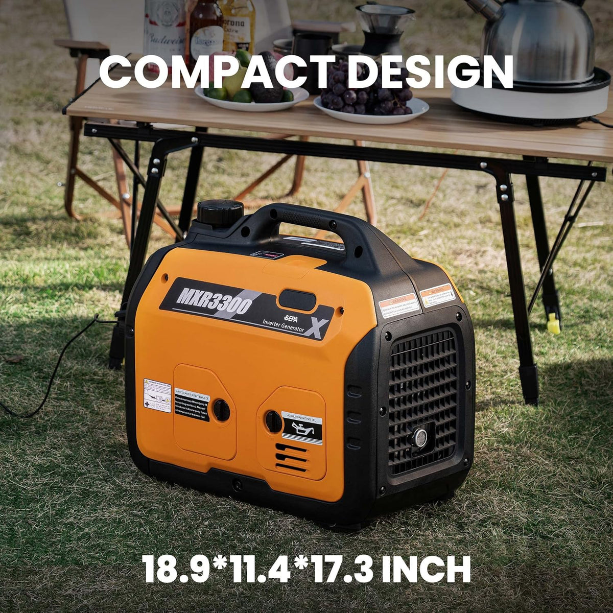 Portable Inverter Generator 3000W/3300W, Gas Powered Quiet Generator, EPA Compliant S470