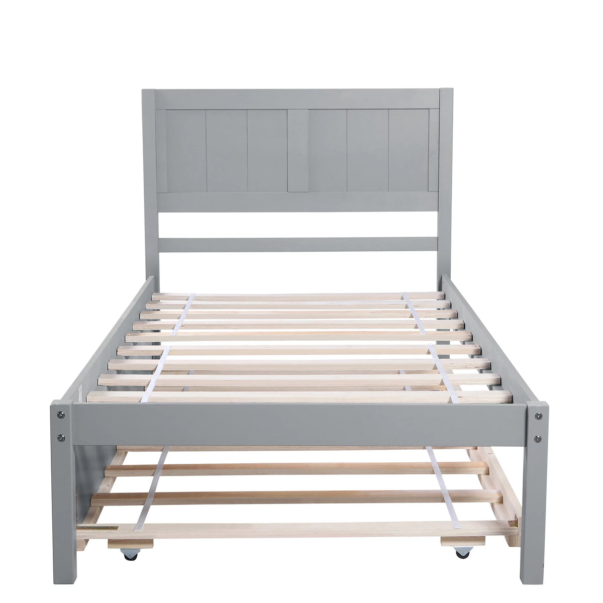 Twin Size Wood Platform Bed with Trundle W2204